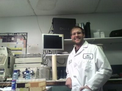 Working in the analytical chem lab at Kelatron, Corp.